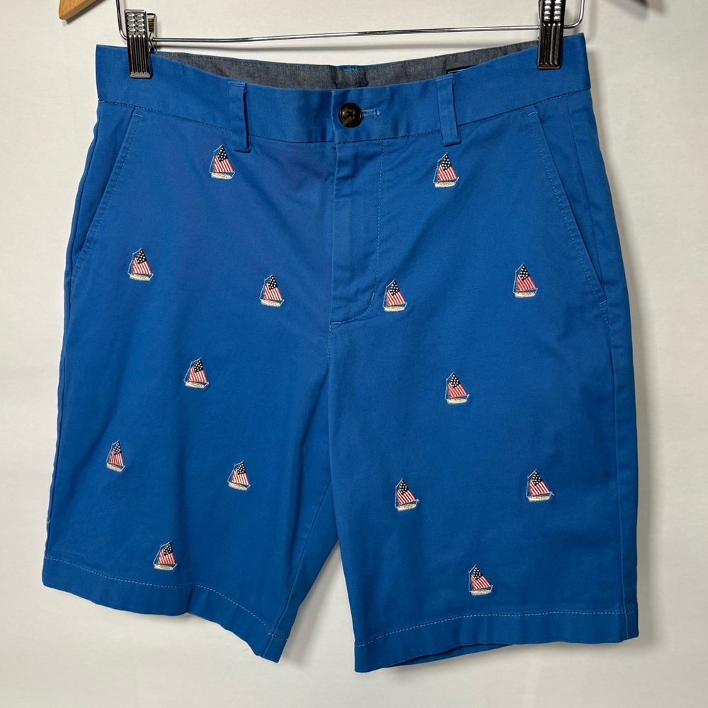 Vineyard Vines USA Flag Sailboat Embroidered Breaker Shorts Mens 28